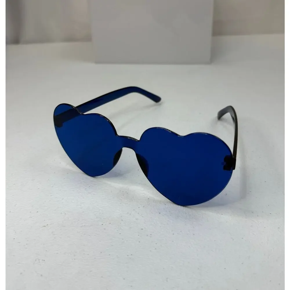 Bright Blue Wavy Cosplay Wig with Blue Sunglasses & Wig Cap